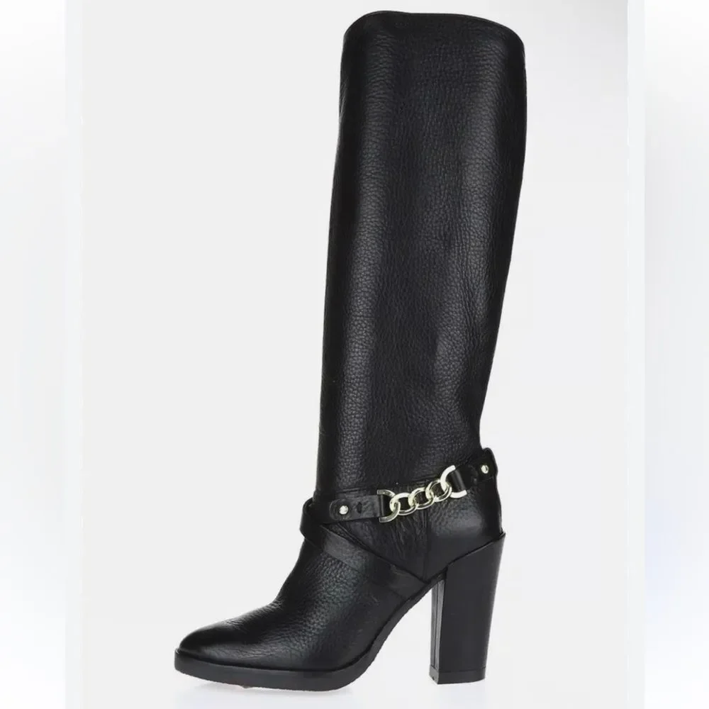 Kate Spade Montreal Black Leather Chain Link Tall 4